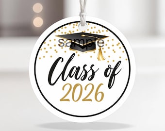 Class of 2026 Tag | 2-Inch Round Graduation Tag | Printable | Non-Editable | Instant Download