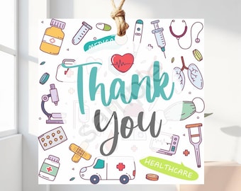 Medical Thank You Tags: Nurse & Healthcare Appreciation (Instant Download)