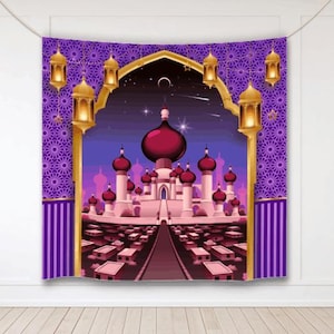 Cenário de Palácio Árabe: Decoração de Festa para Imprimir 8&#39; x 8&#39; (Download Digital)