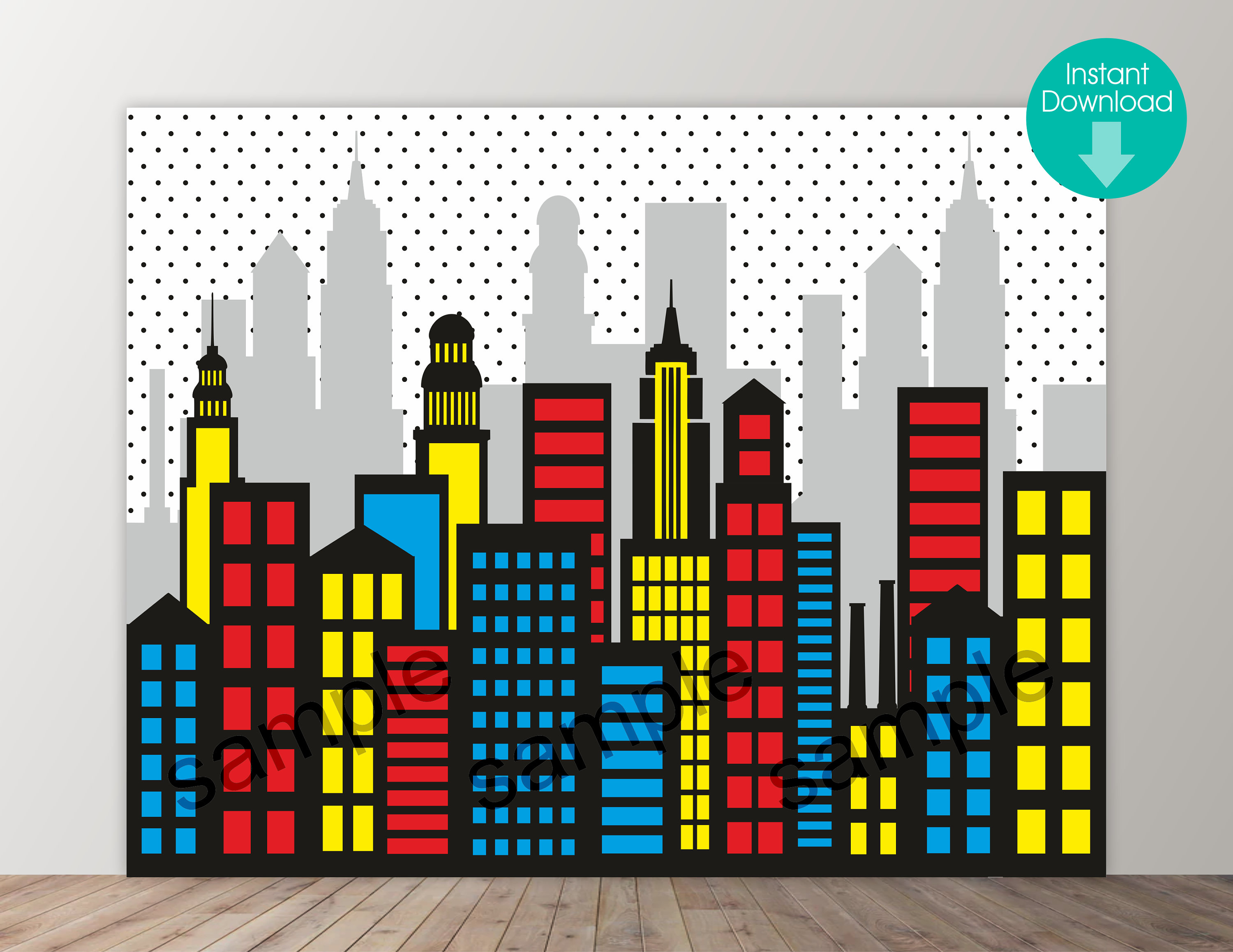 digital-city-skyline-buildings-printable-backdrop-comic-etsy-australia