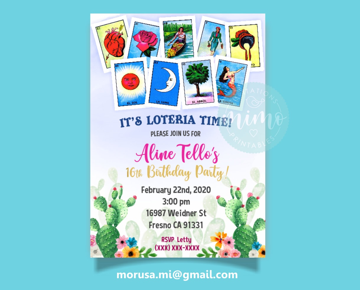 Loteria Invitation Template Loteria Invitation Template
