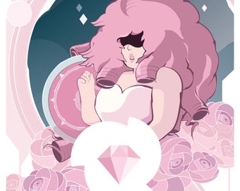 Rose Quartz and Pink Diamond 11" x 17"