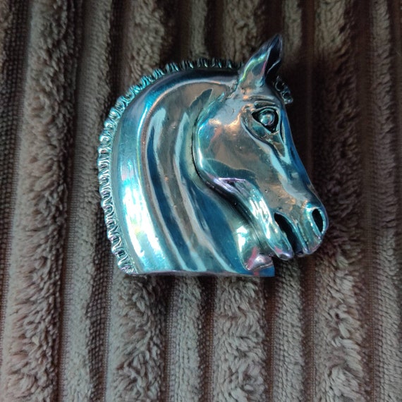 Horsehead Sterling Belt Buckle Vintage Collectibl… - image 1