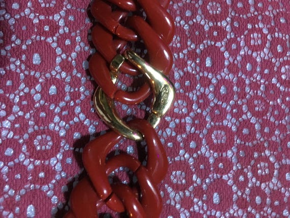Deep Red Lucite Trifari Necklace - image 4