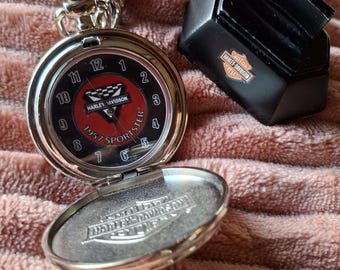 Harley Davidson 1957 Sportster Pocket Watch Franklin Mint New