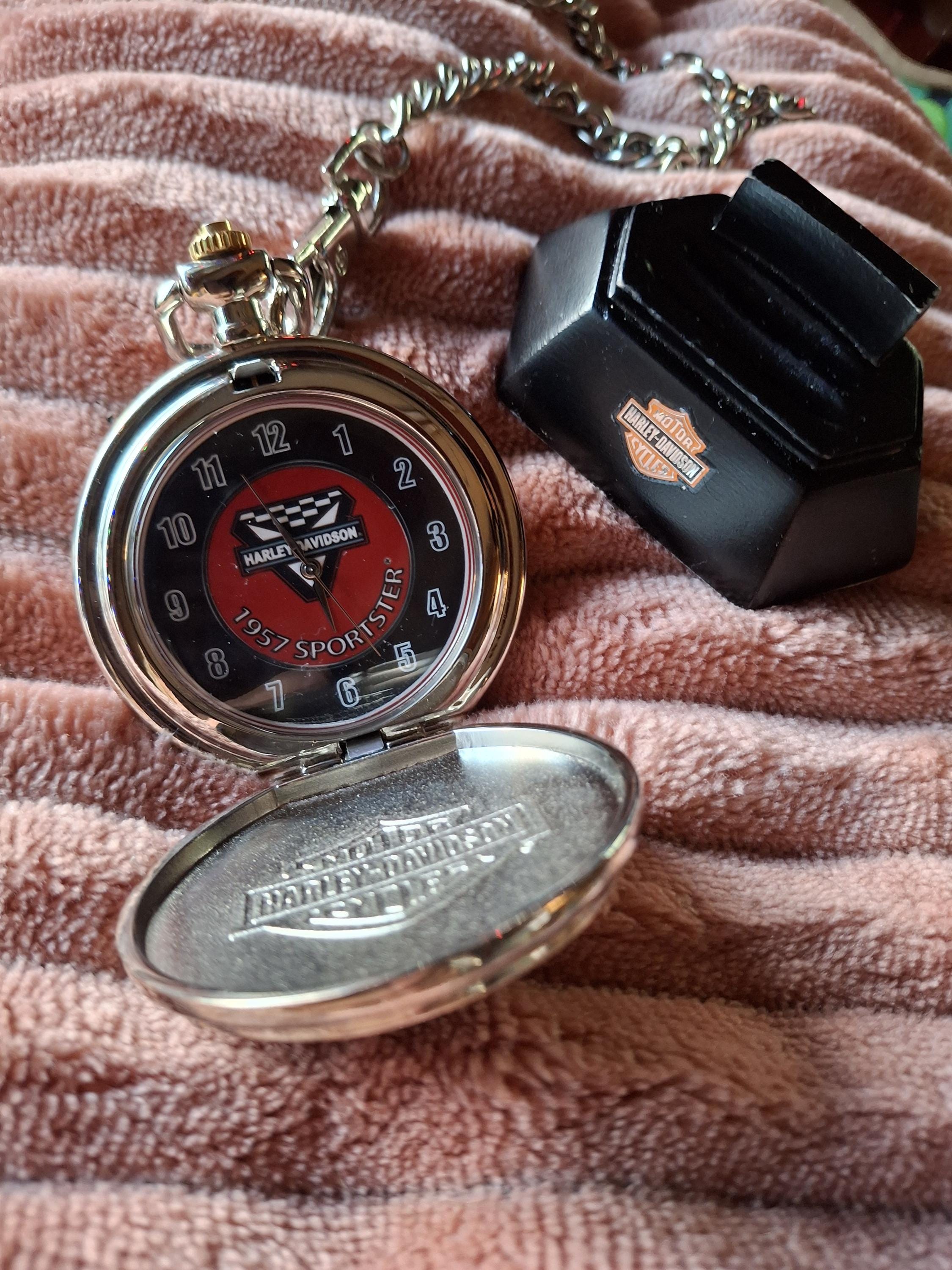 Harley Davidson 1957 Sportster Pocket Watch Franklin Mint New