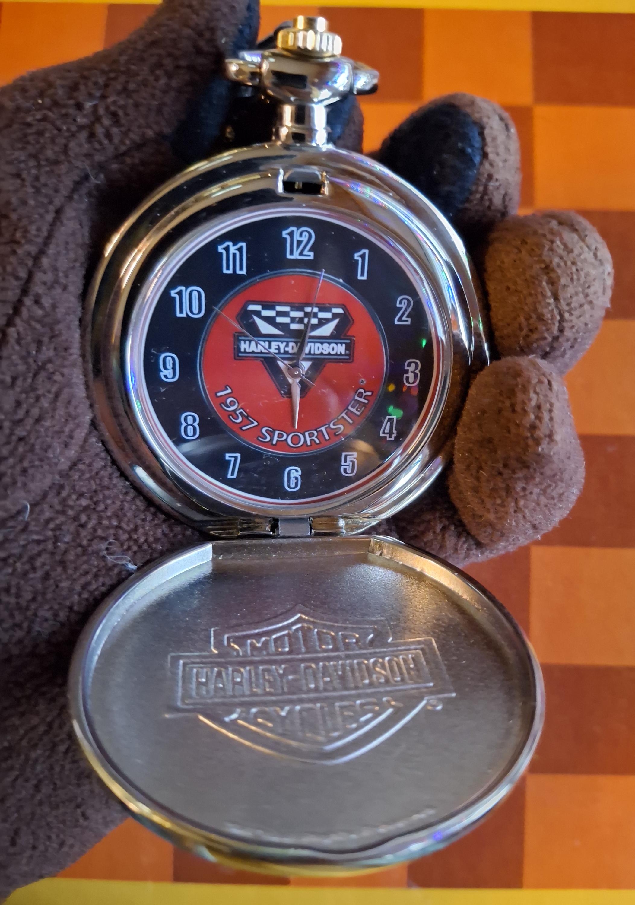 Harley Davidson 1957 Sportster Pocket Watch Franklin Mint New