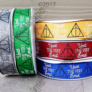 7/8&quot; Until the End of Time - Boy Wizard Inspired   - US Designer Printed Ribbon - 1yd - Always -