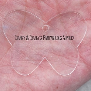Acrylic Blank  - Butterfly -  40mm x 50mm  - Clear Acrrylic