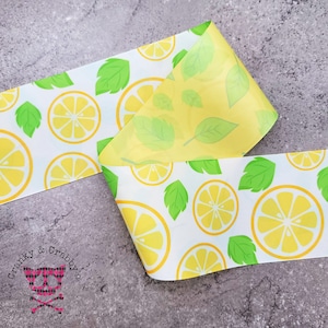 I 3-Zoll-Zitronenband - Heat Set - USDR-Designerband für kleine Chargen - Doppelseitiger Druck - Wird als lose Ware verkauft - Obst, Sommer