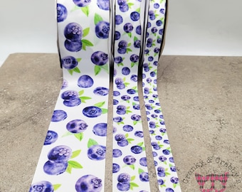 I 7/8, 1.5, 3 Inch Blueberry Ribbon - Heat Set - USDR Small