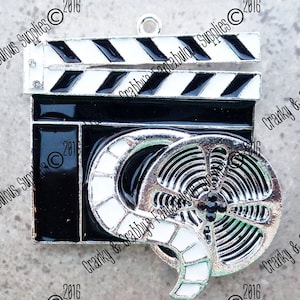 Original Custom Design Movie Film, Scene Marker Enamel Pendant -  54mm x 50mm   - Film - Oscars - Movie Night