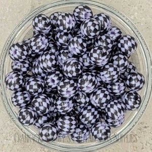 12mm Harlequin Print Beads - LAVENDER - Collares Chunky - Set de 20 - cuentas pequeñas k