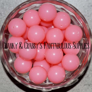 I 20mm Resin Solid Jelly Bubblegum Beads  - Bag of 10 -  Chunky Necklaces - CORAL