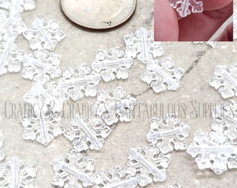 12mm Tiny Clear Snowflake - Acylic Bead -  Approx Set of 150