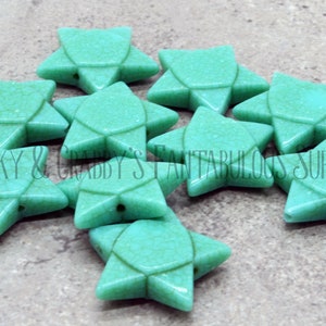 I  Imitation Turquoise Gemstone Star 29.5 x 31.5 x 9mm    - Acrylic Bead -  Bag of 6 - Western