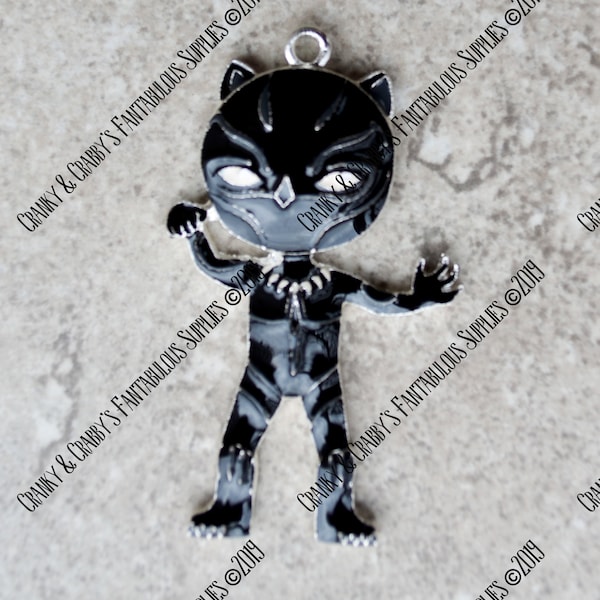 ORIGINAL Custom Design Panther  Enamel  Pendant -  57mm x 31mm - Super Hero  Comics