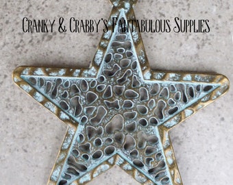 CLEARANCE Bronze Patina Filigree Star Pendant   - Set of 2 -   - Chunky Necklaces -