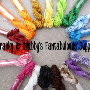 Nylon Cording   -   - 16 yds - 13 Colors Your Choice 1.5mm - For adjustable necklaces, macrame, etc