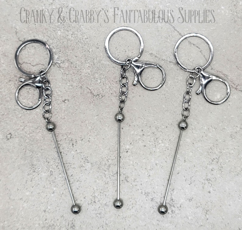 V Beadable Blanks - GUNMETAL Key Chain or Pendant - Add Beads - Fit ...