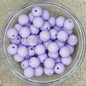 12mm Frosted Solid LAVENDER -  Chunky Necklaces - Set of 20 - Chalk finish