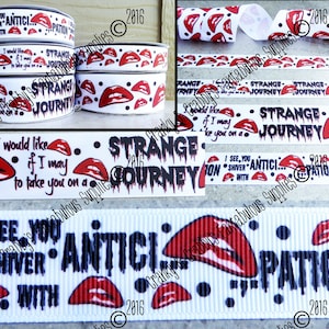 Horror Show Movie Ribbon  - US Designer Printed Ribbon - 1yd - 3 styles 2 sizes - Rocky  Brad  Janet Picture Show