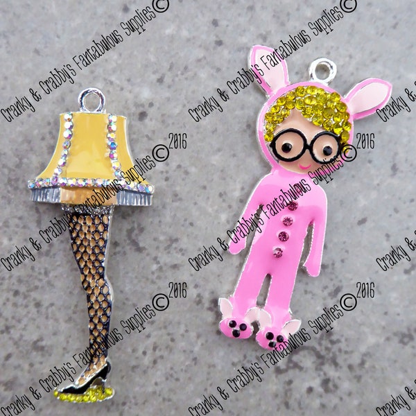 Christmas Story Pendant - Holiday-54mm x 27mm - Ralphie Leg Lamp - Pendant, Charm for Key chain, chunky necklace and more