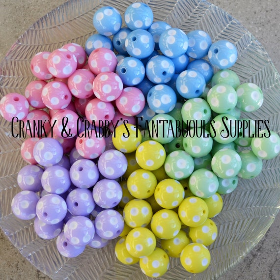 Pink & Green Christmas Gumball Beads - 38 Pink & Green Christmas Gumball Beads - 38