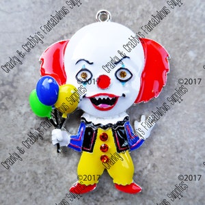 Evil Clown Pendant - Sewer Clown - 58mm x 44mm - It Inspired - Pendant, Charm for Key chain, chunky necklace and more