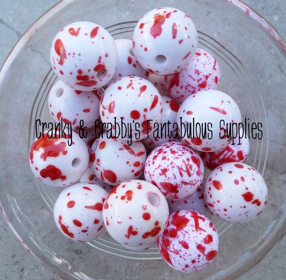 Red Acrylic Gumball Beads 10