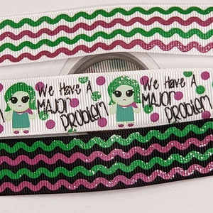 CLEARANCE Disgust We Have A Major Problem  - 7/8&quot; Emotions Collection - US Designer Printed Ribbon -  5 yards  - CLEARANCE