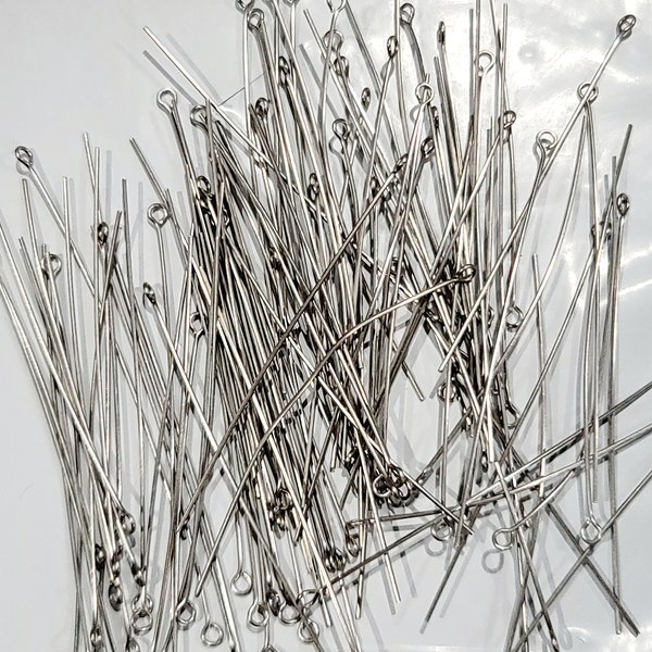 CLEARANCE Eye Pin - Silver  -   6.5 in long  Findings - Set of 100