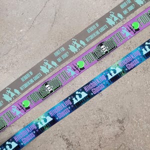7/8&quot; Hitchhiking Ghost Ribbon   -   Glows In The Dark - US Designer Printed Ribbon - 1yd - Halloween