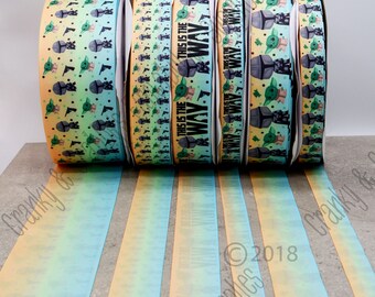 This Is The Way - US Designer Ribbon - Space, Child - 3 sizes - Double sided - 1 yd