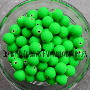 12mm St Patricks Day Matte Satin Shamrock Green bead  -  Chunky Necklaces - Set of 20 - pearls - St Patty  - Clover