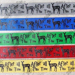 7/8&quot; After All This Time  - Boy Wizard Inspired   - US Designer Printed Ribbon - 1yd - Deer