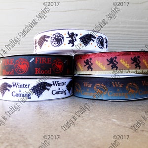 OPRUIMING - Oorlog komt eraan - 7/8" Middeleeuwse spellencollectie - US Designer Printed Ribbon - 1yd - beperkte hoeveelheden beschikbaar