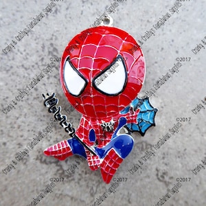 ORIGINAL Custom Design Spider Guy Emaille Anhänger - 57 mm x 31 mm - Super Hero Comics Webs