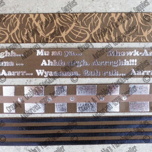 7/8" Force Inspired Collection  - US Designer Printed Ribbon - 1yd - Space Inspired, Wookie