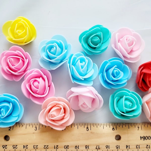 CLEARANCE - Foam Rose Mix - Approx 1- 1.5 inch diameter - mixed set of 16