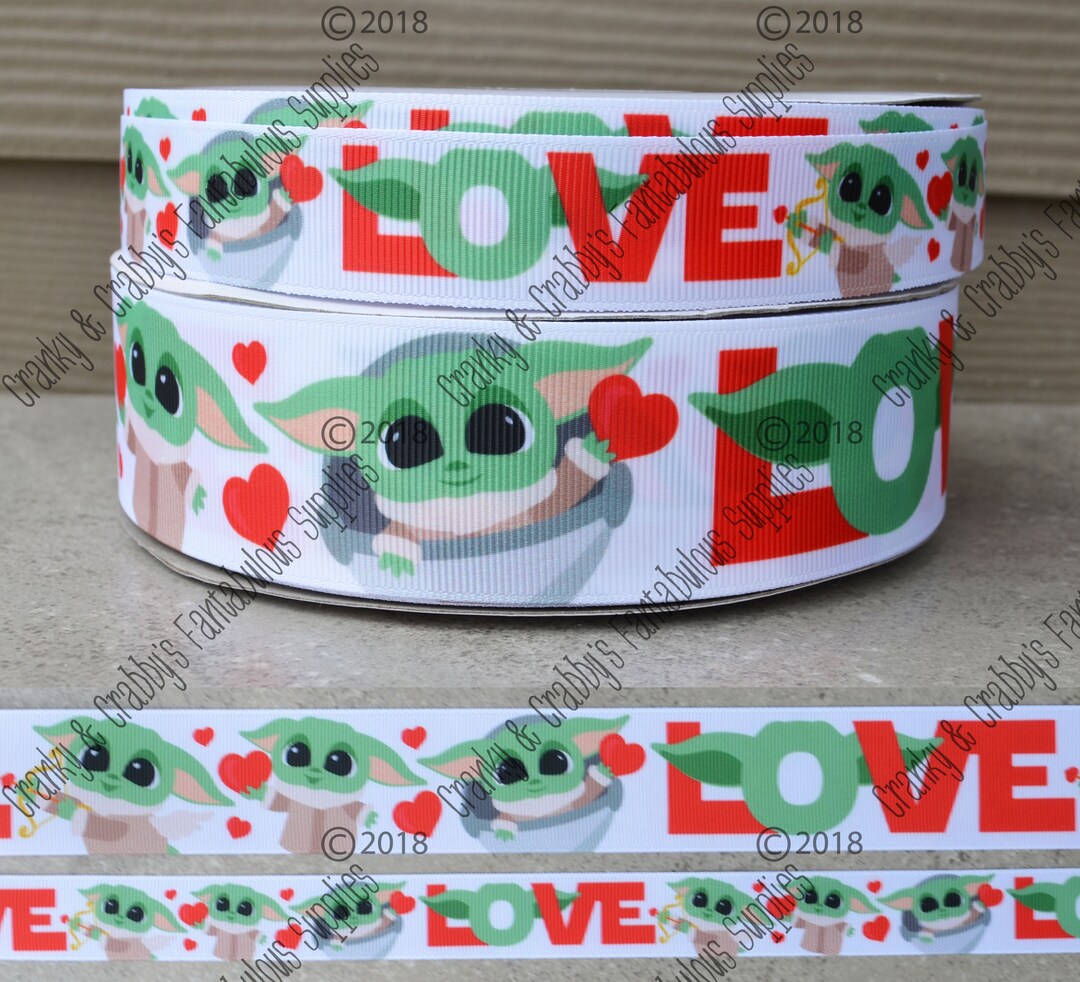 V 1.5 Inch Cupid Child WHITE Love Ribbon - US Designer Printed Ribbon ...