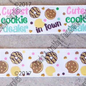 x 7/8" Cookie Händler Kollektion - Cookies Scatter - Glitter - US Designer Bedrucktes Band - 1m