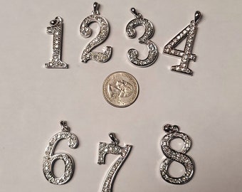 Rhinestone number best sale charms