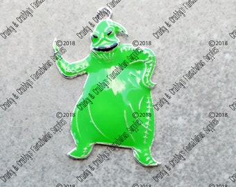 Nightmare   - Enameled Boogie Man -  Chunky Necklaces - 51mm x 33mm Halloween Skeleton Rag Doll Christmas