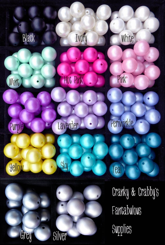 30mm Chunky Bubblegum Acrylic Beads – Pearl Round – 5pcs – Perfect For DIY Jewelry!