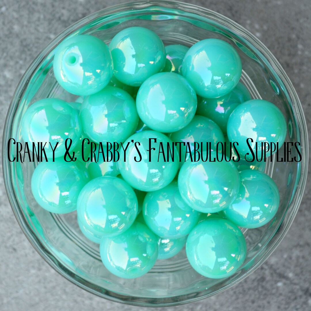 I 20mm Resin Solid Jelly Bubblegum Beads Bag of 10 Chunky Necklaces AQUA Etsy
