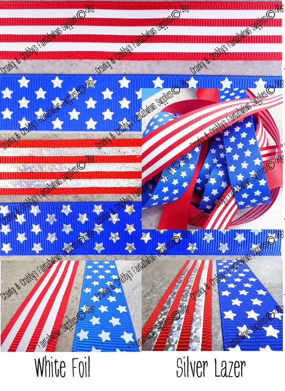 7/8 インチ フラッグ コレクション - ホワイト フォイル アメリカ国旗