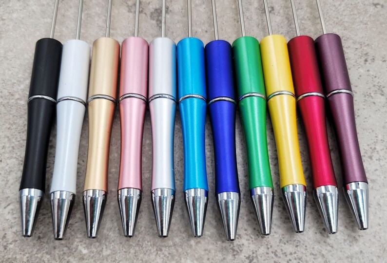 SET of 5 Beadable PLASTIC Pen Blanks Add Beads Pen 11 Etsy