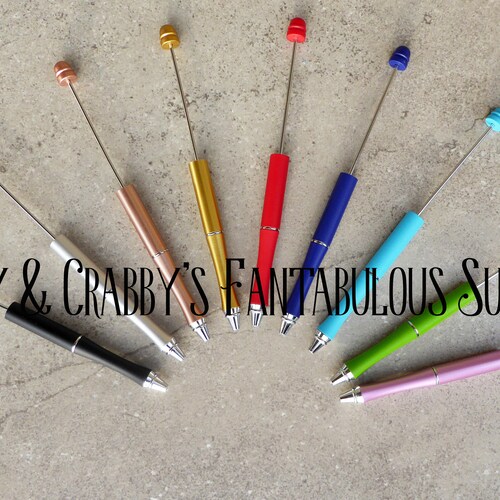 Metallic Beadable Metal Pen Blank Add Beads Pen 8 Colors Etsy
