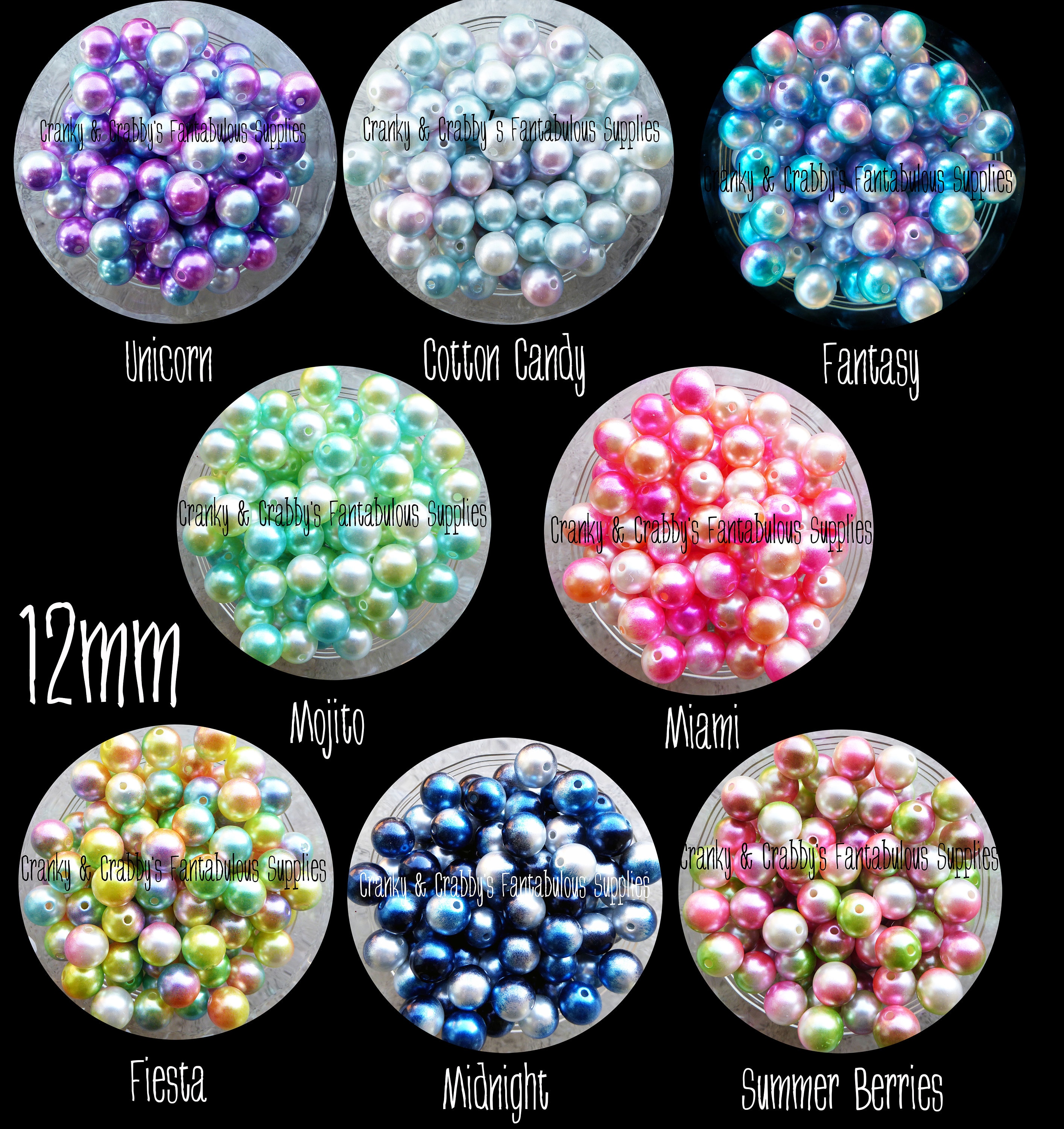 12mm Ombre Pearl Beads Rainbow Pearl Chunky Necklaces Etsy